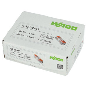 221 Wago - Csatos vezeték összekötő - 2 x 4mm2 - Keskeny (60db)