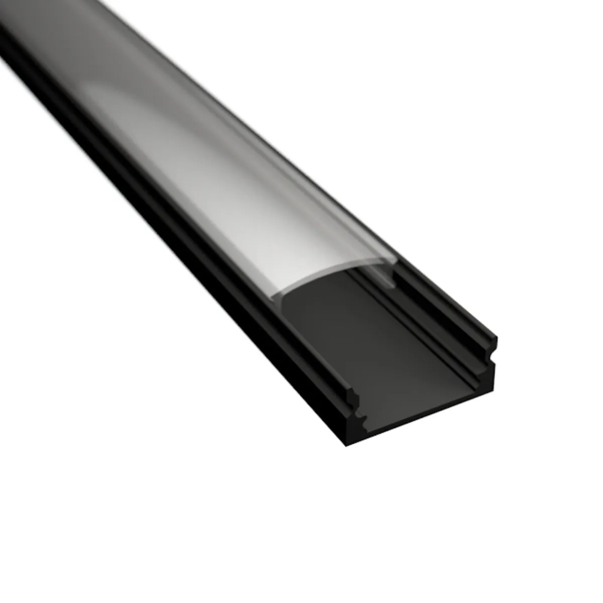 LD101 - Fekete - Felületre szerelhető LED profil - Átlátszó búrával