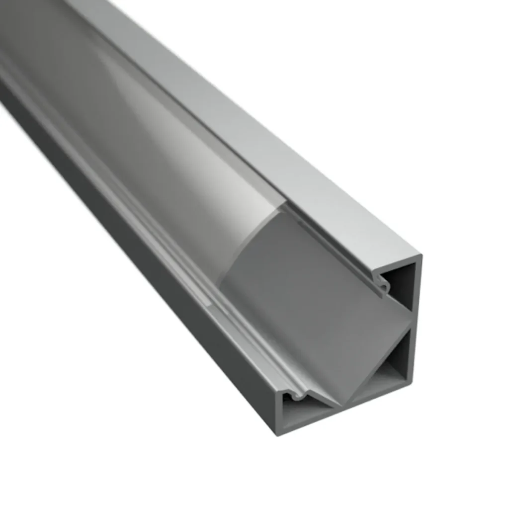 LD201 - Sarokba illeszthető LED profil - Átlátszó búrával