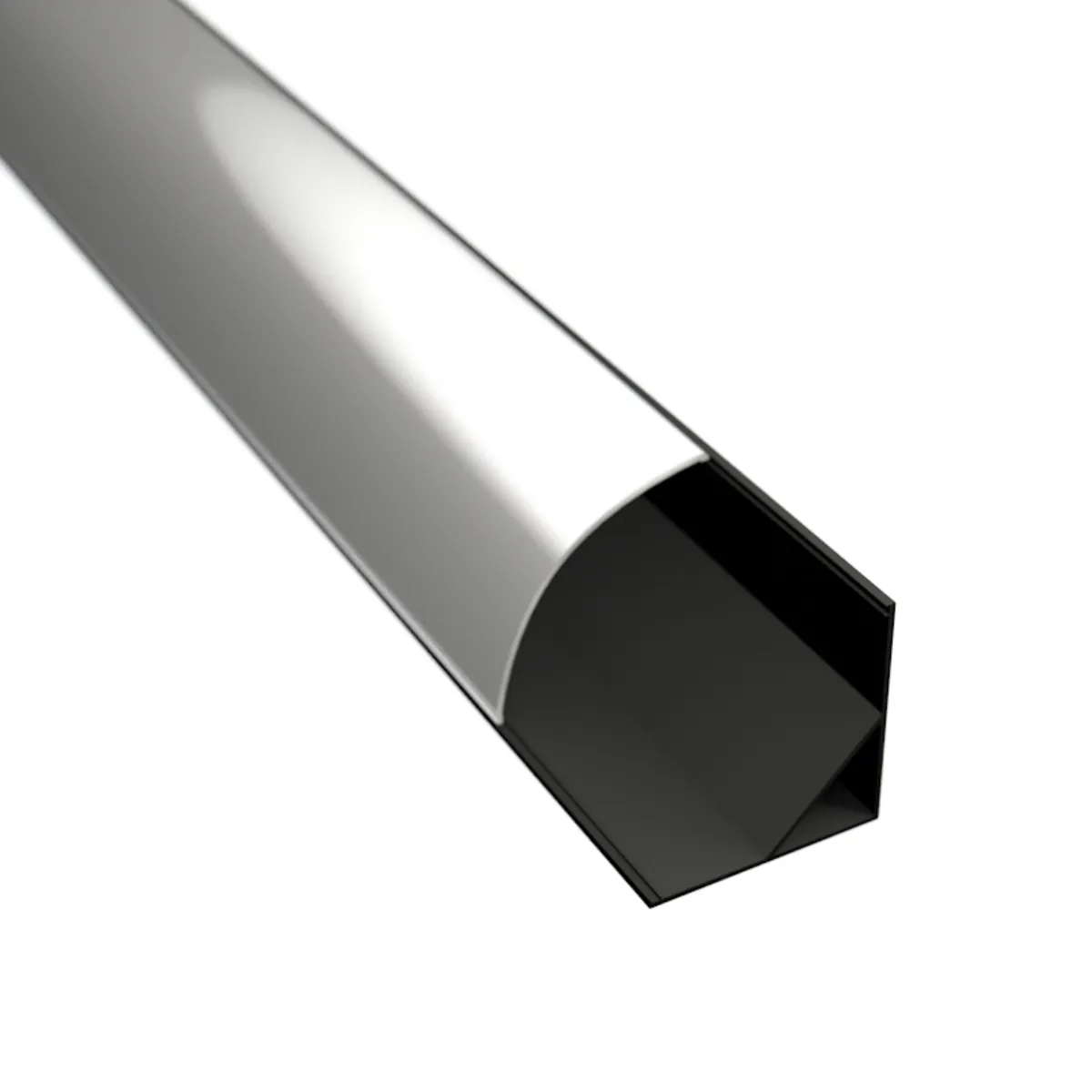 LD202 - Fekete - Sarokba illeszthető LED profil - Opál búrával