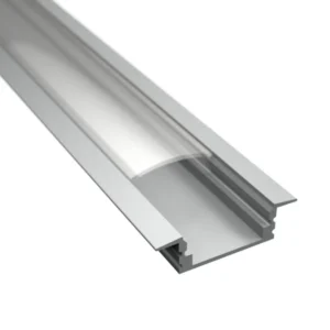 LD301 Ezüst - Süllyeszthető alumínium profil - LED szalaghoz - Átlátszó búrával