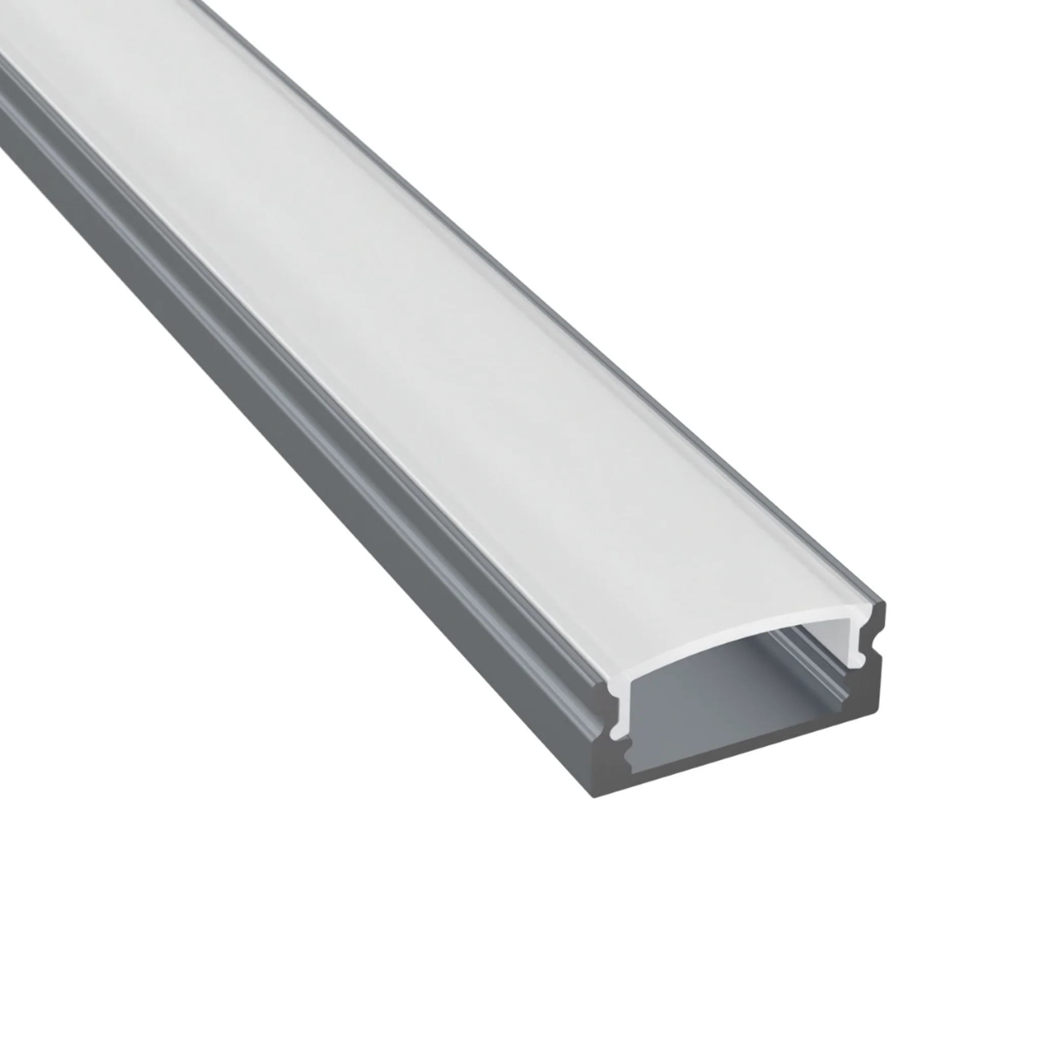 LD101 - Szürke - Felületre szerelhető, Alumínium LED profil - Opál búrával