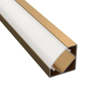 LD201B Bronz - Sarokba illeszthető alumínium profil - LED szalaghoz - Opál búrával