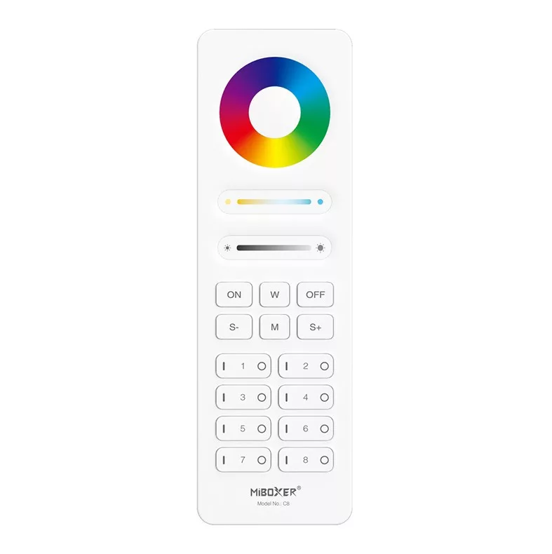 C8-W Fehér - MiBoxer - 8 Zónás - Csoport vezérlő (távirányító) - RGB+CCT LED szalaghoz