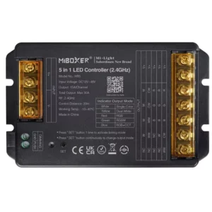 HR5 - MiBoxer - 12-48V - 5 az 1-ben - Csoport (zóna) vezérlő - CCT, RGB, RGB+W és RGB+CCT