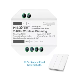PUSH1 - MiBoxer - Fali fényerő szabályzó vezérlő - Nyomókapcsoló panel (RGB+CCT)