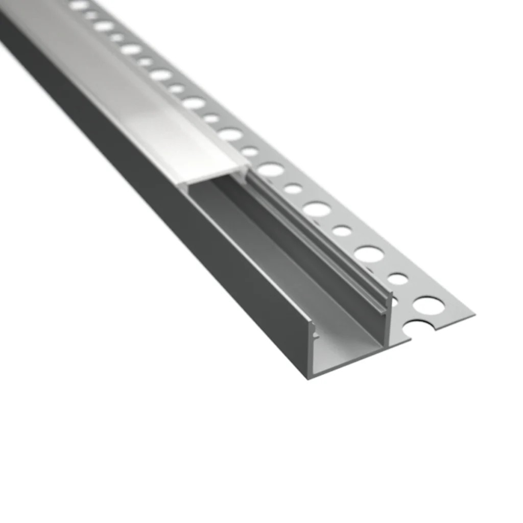 LD313 - Gipszkartonba, burkolatba süllyeszthető alu profil - LED szalaghoz - Opál búrával2