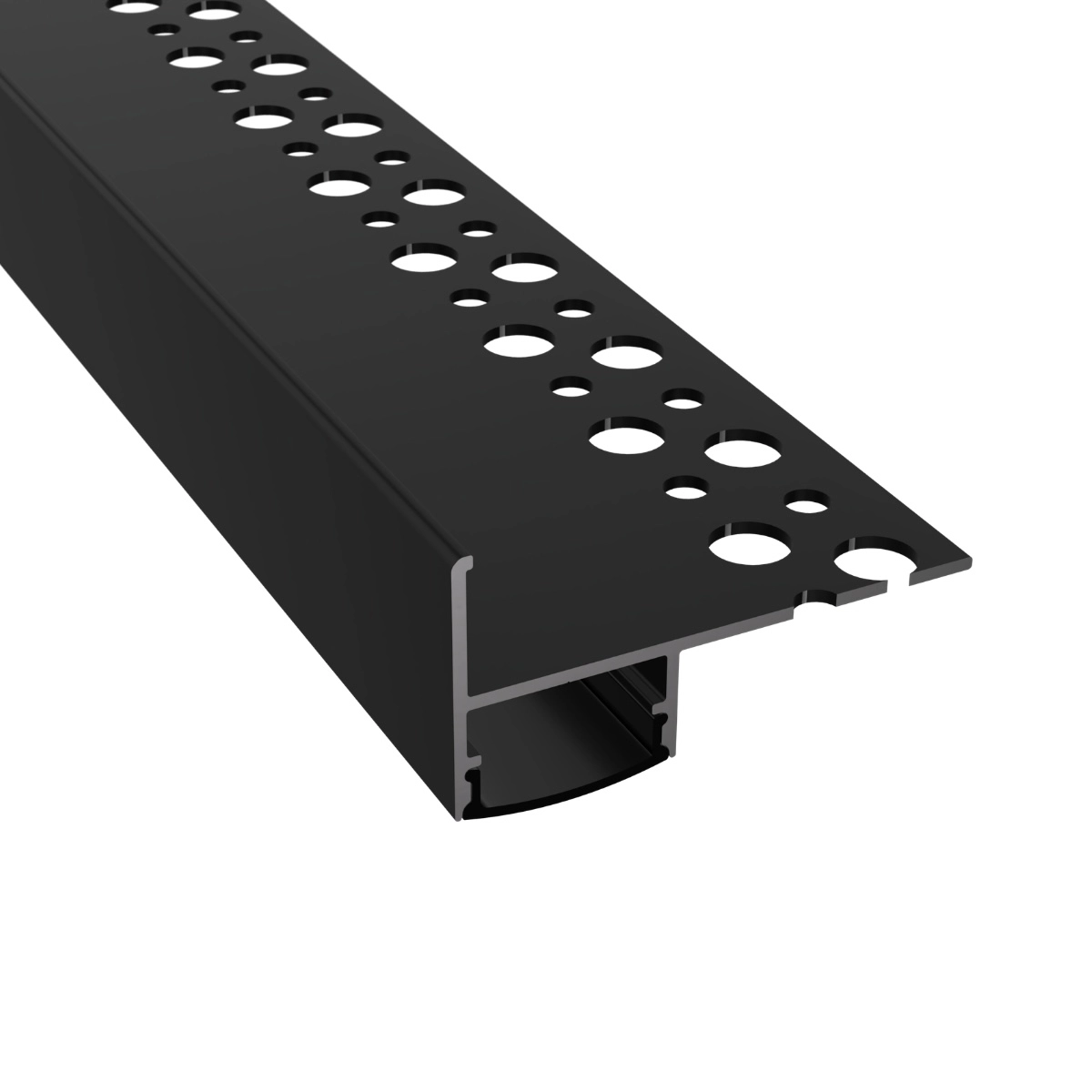 LD407B Fekete - Stairway - Lépcső, élvilágító profil LED szalaghoz - Fekete búrával_12