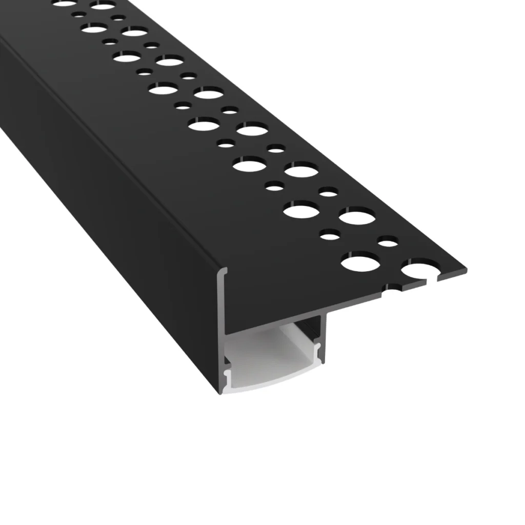 LD407B Fekete - Stairway - Lépcső, élvilágító profil LED szalaghoz - Opál búrával_22